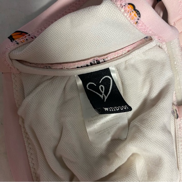 Cute Butterfly Bikini Top Women’s Small Strapless Multi Waist Pastel Pink Small - Picture 9 of 10